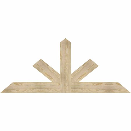 Ekena Millwork Saratoga Rough Sawn Timber Gable Bracket, Douglas Fir, 72"W x 30"H x 2"D x 6"F, 10/12 Pitch GBW072X30X0206SAR00RDF